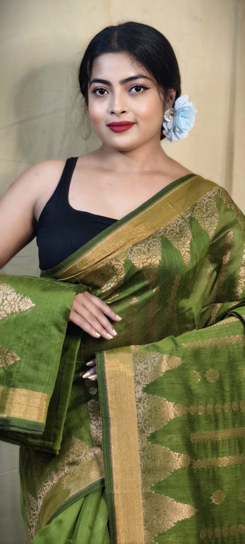 Zari Work Cotton Silk Handloom Saree - Image 4