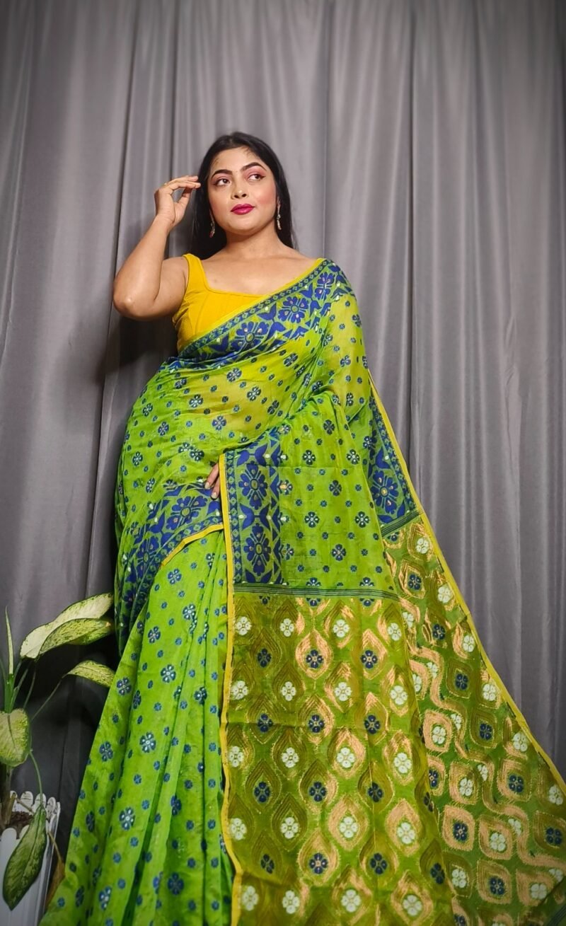Allover Mina Work Jamdani Saree - Image 3