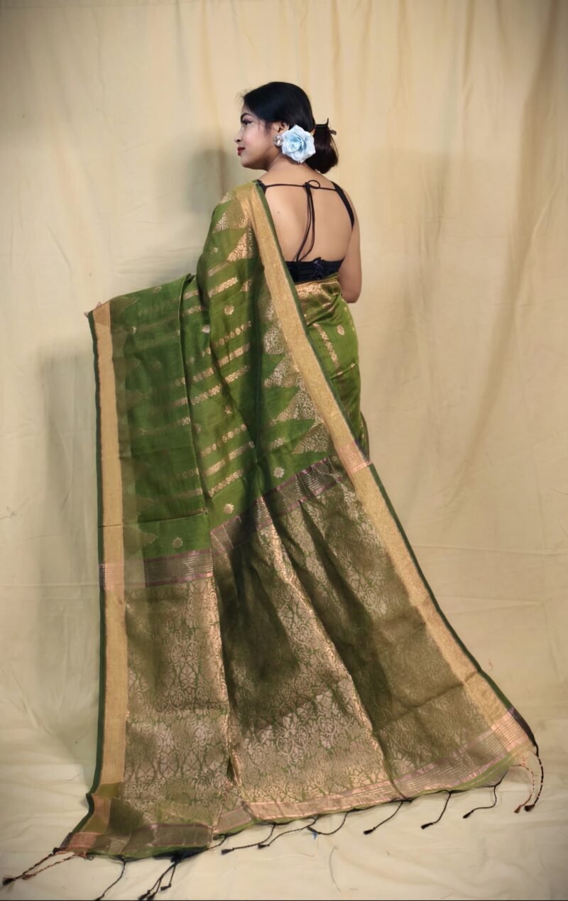 Zari Work Cotton Silk Handloom Saree - Image 2