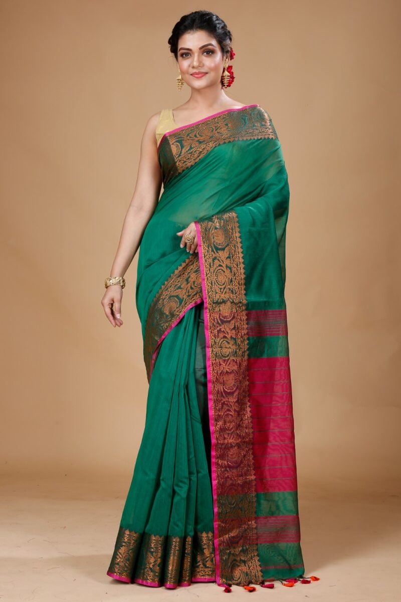 Copper Zari Work Handloom Saree