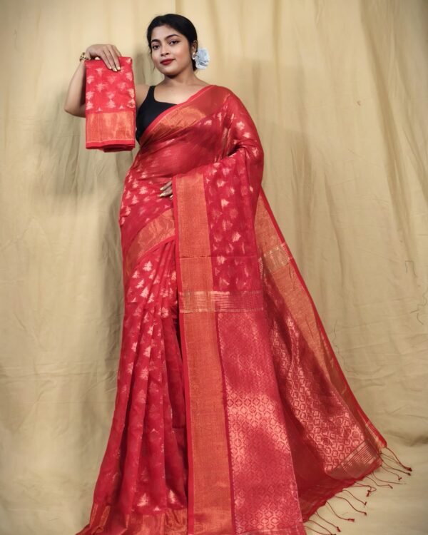 Banarasi Design Zari Work Cotton Silk Saree