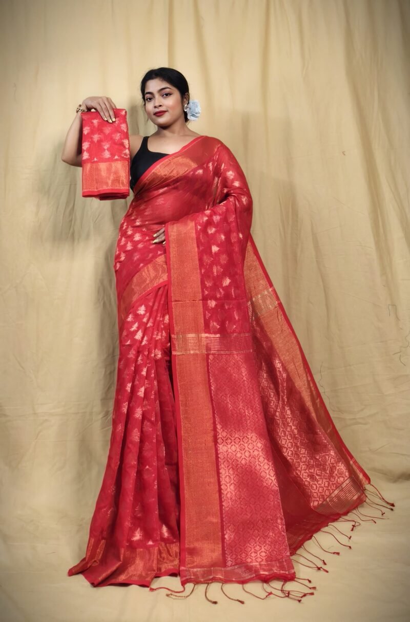 Banarasi Design Zari Work Cotton Silk Saree