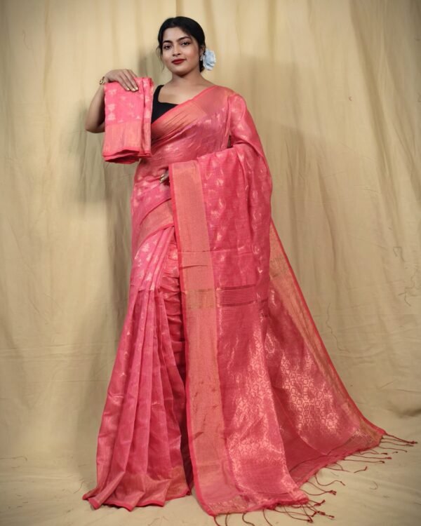 Banarasi Design Zari Work Cotton Silk Saree