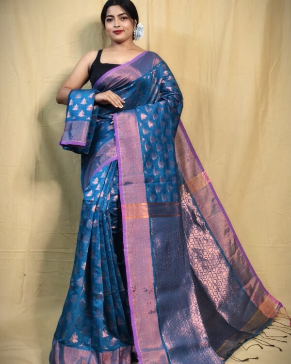 Banarasi Design Zari Work Cotton Silk Saree