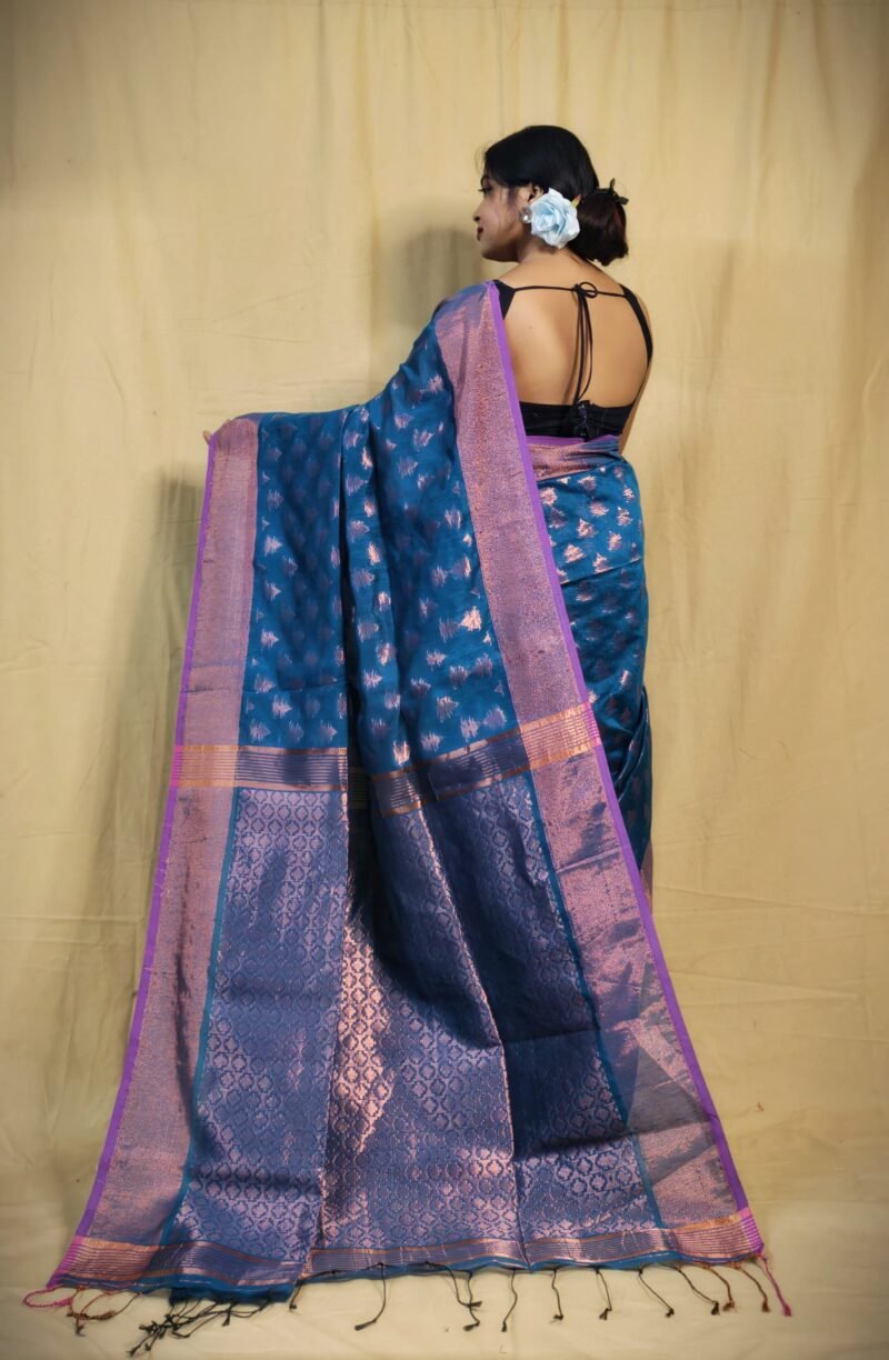 Banarasi Design Zari Work Cotton Silk Saree - Image 2