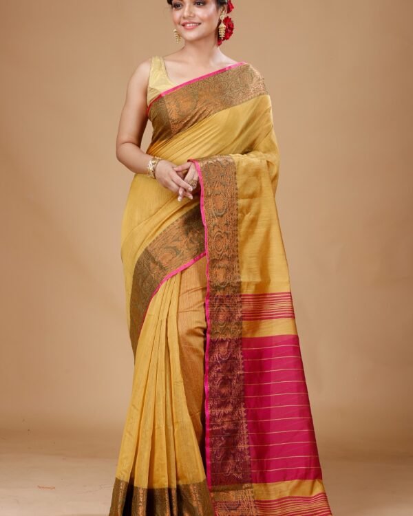 Copper Zari Work Handloom Saree