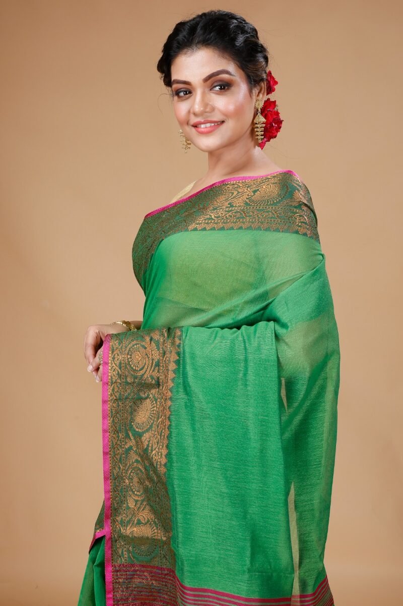 Copper Zari Work Handloom Saree - Image 4