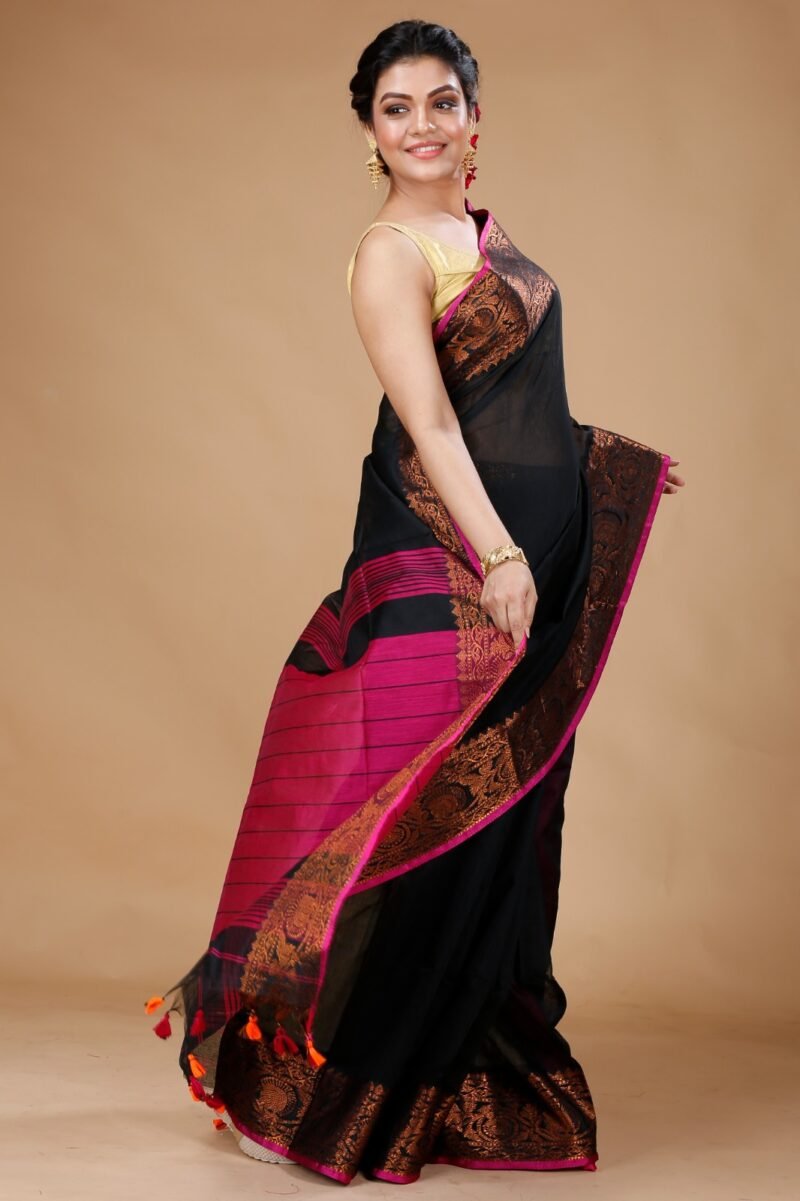 Copper Zari Work Handloom Saree - Image 4