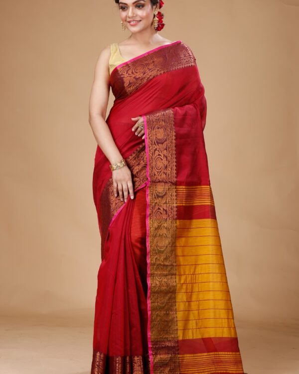 Copper Zari Work Handloom Saree