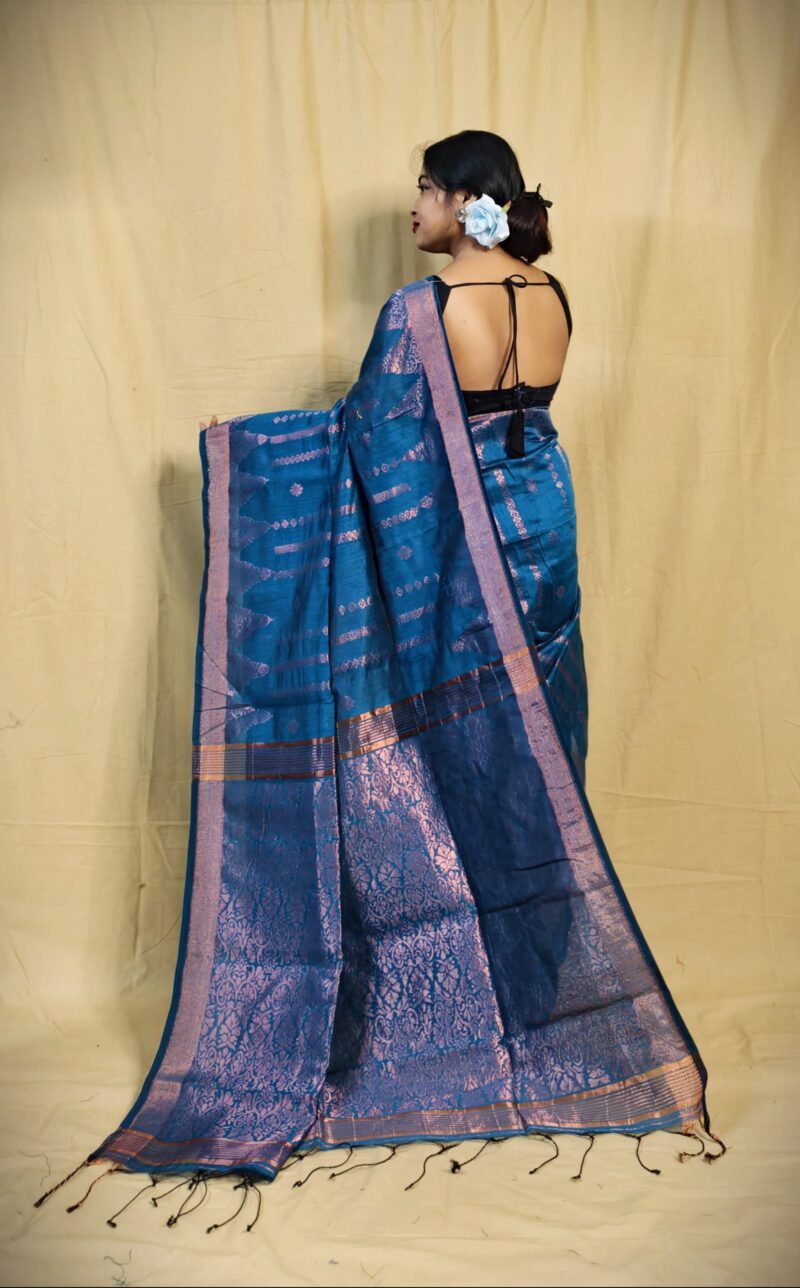 Zari Work Cotton Silk Handloom Saree - Image 2