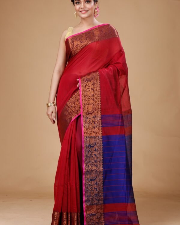 Copper Zari Work Handloom Saree