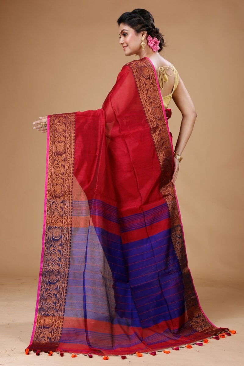Copper Zari Work Handloom Saree - Image 2