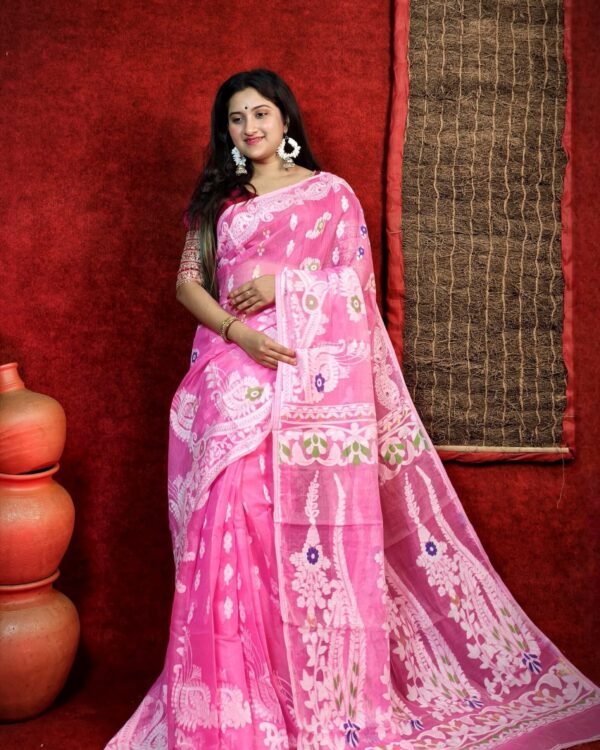 Subholata Soft Pink Jamdani Saree