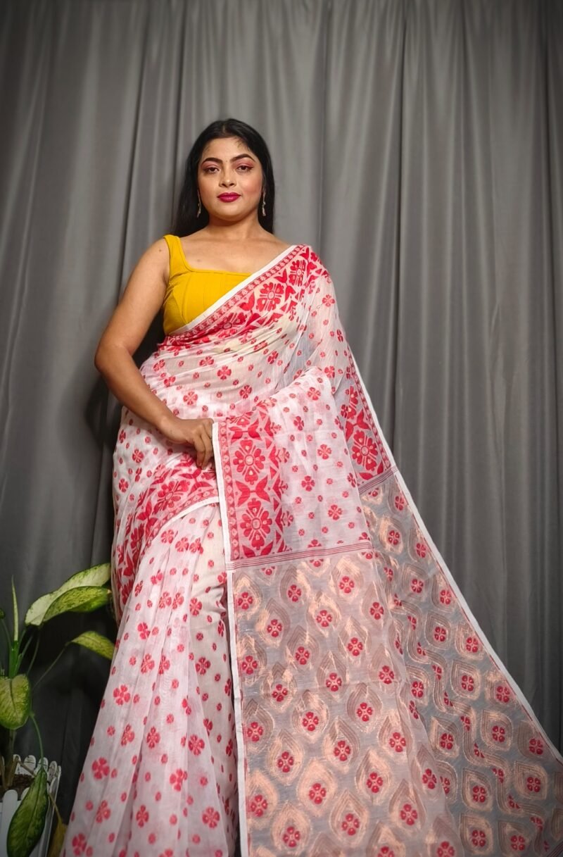 Allover Mina Work Jamdani Saree - Image 3