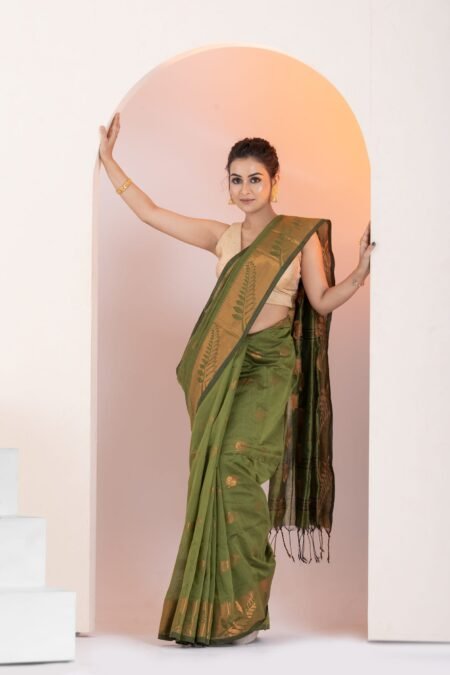 Cotton Silk Handloom Flower Design Saree