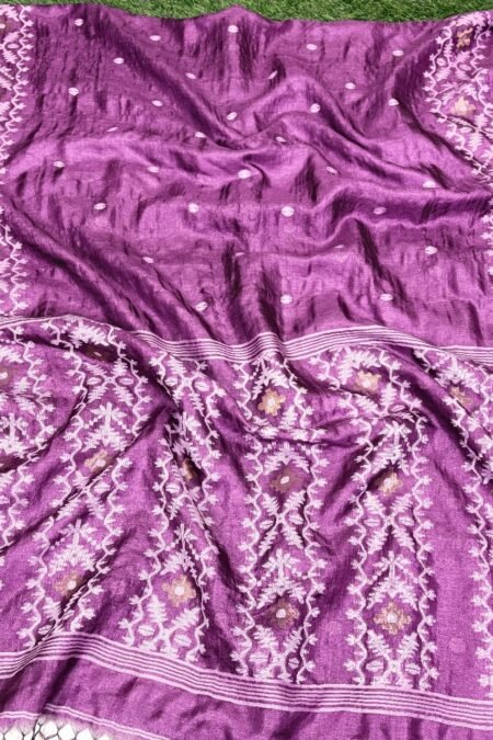 Pure Gachi Tussar Handloom Jamdani Saree
