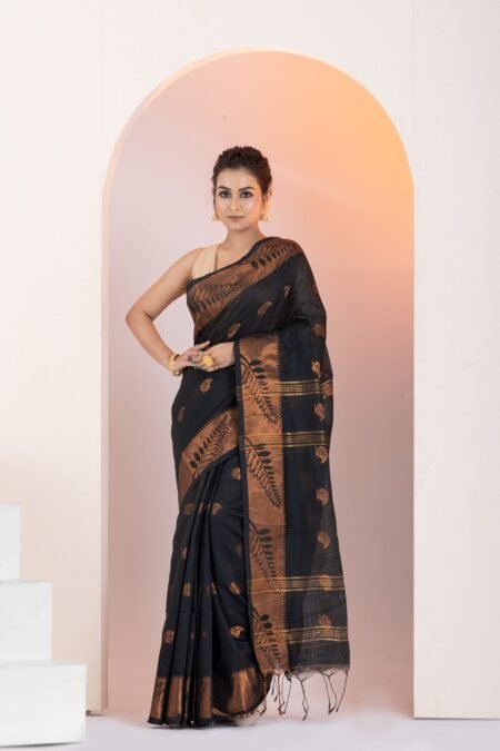 Cotton Silk Handloom Flower Design Saree
