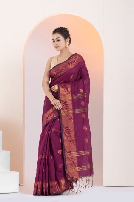 Cotton Silk Handloom Flower Design Saree