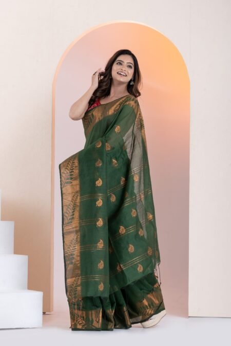 Cotton Silk Handloom Flower Design Saree