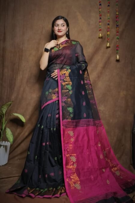 Multicolor Floral Design Cotton Silk Handloom Saree