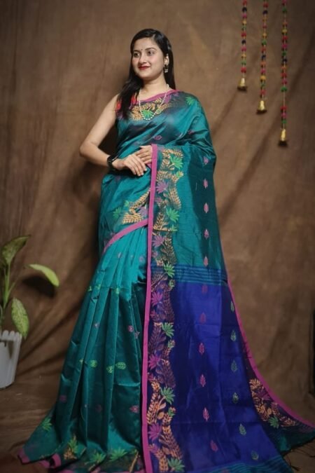 Multicolor Floral Design Cotton Silk Handloom Saree