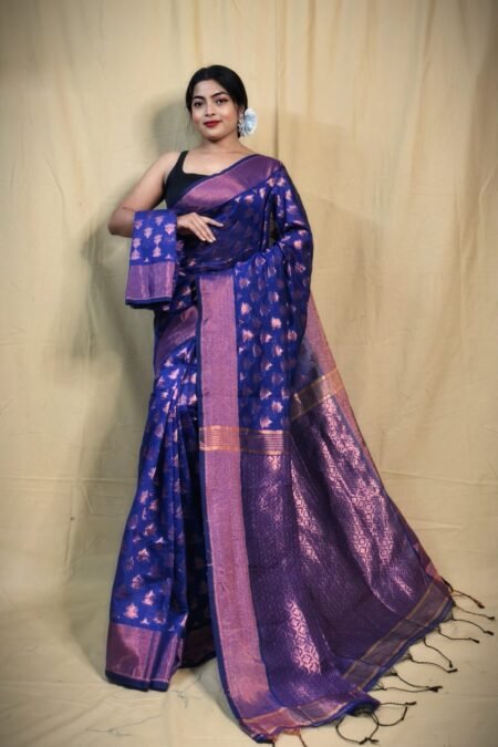 Banarasi Design Zari Work Cotton Silk Saree