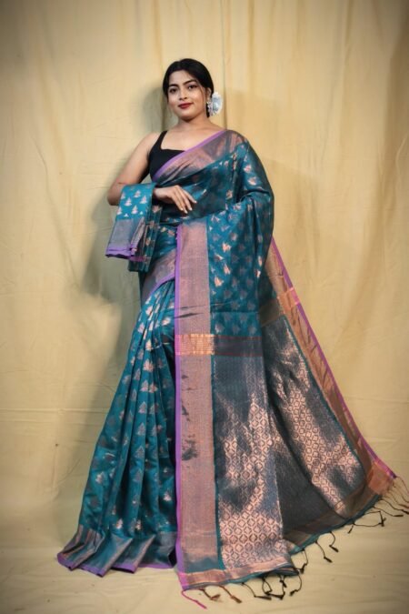 Banarasi Design Zari Work Cotton Silk Saree