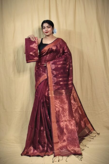 Zari Work Cotton Silk Handloom Saree