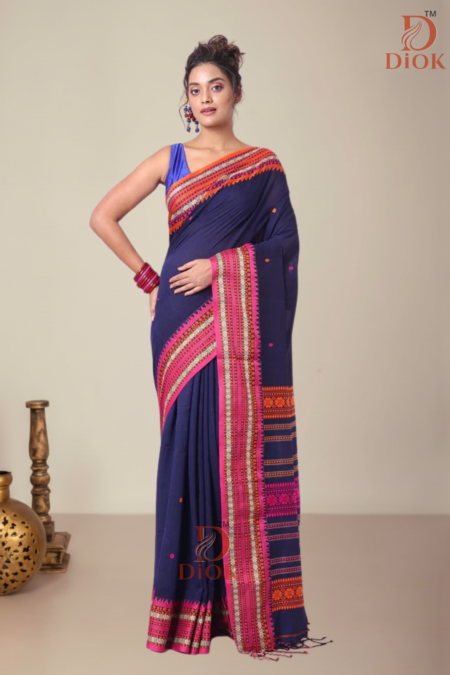 Cotton Handloom Blue Soft Saree