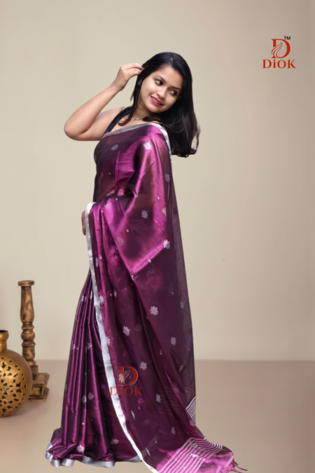 Traditional Soft Royal Wine Saree