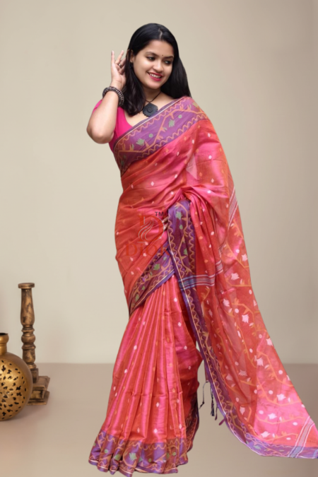 Festive Glow Tissue Jamdani Saree Copy