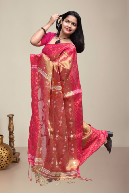 Festive Glow Tissue Jamdani Saree