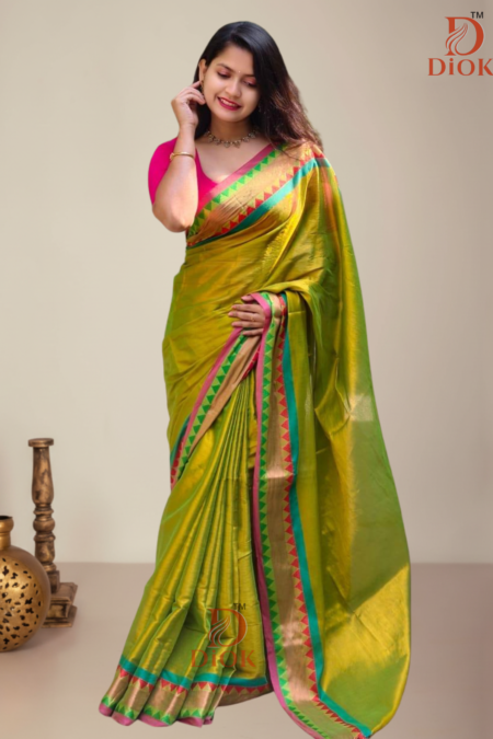 Dual Tone Silk Look Tissue Saree
