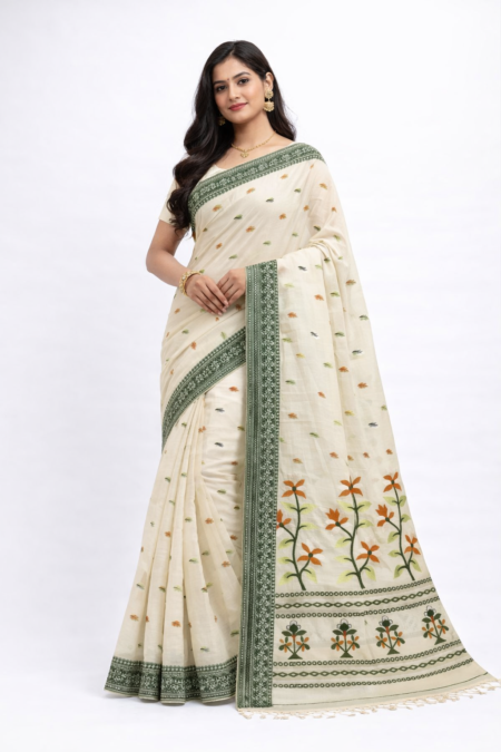 Soft Pure Cotton Jamdani Saree for Women  Comfortable & Stylish
