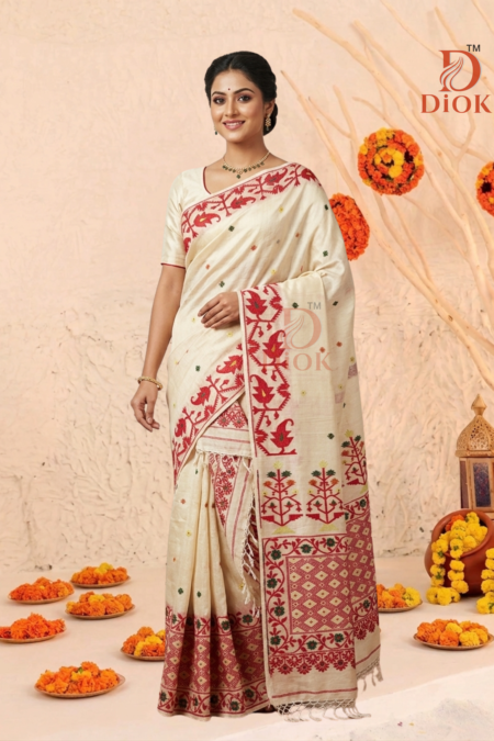 Traditional Handloom Jamdani Saree for Festive and Wedding Wear