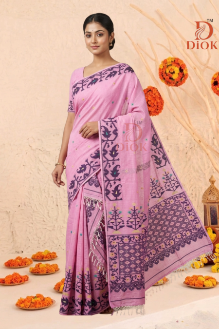 Traditional Handloom Jamdani Saree for Festive and Wedding Wear