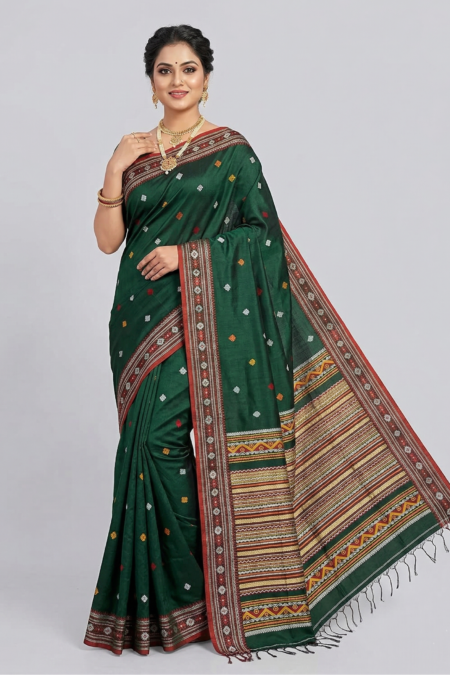 Lightweight Cotton Saree with Classic Pattern Weaving