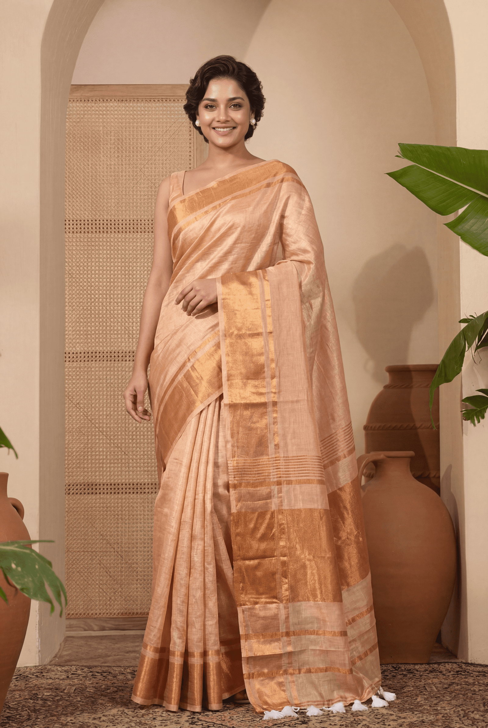 Women Cotton Silk Saree for Festive & Casual Wear - Image 4