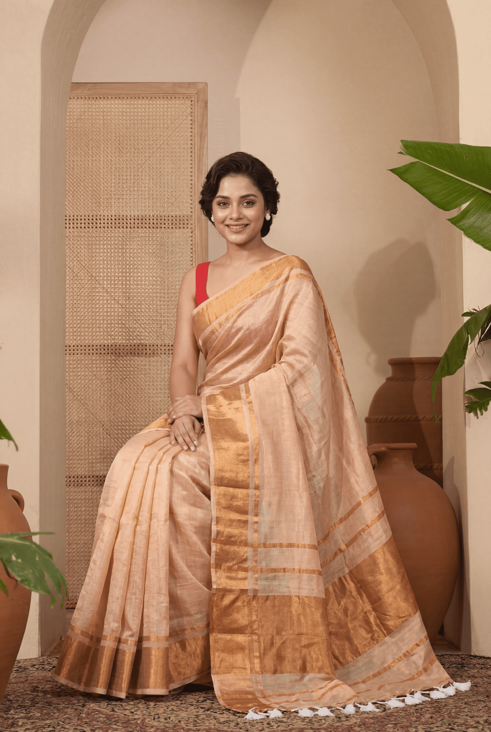 Women Cotton Silk Saree for Festive & Casual Wear - Image 5