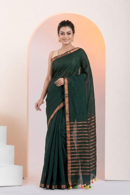 Women Linen Saree for Festive & Casual Wear