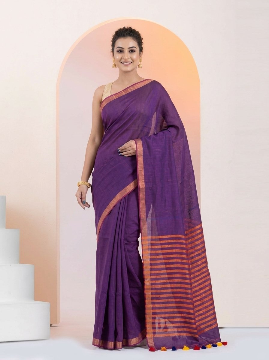 Women Linen Saree for Festive & Casual Wear
