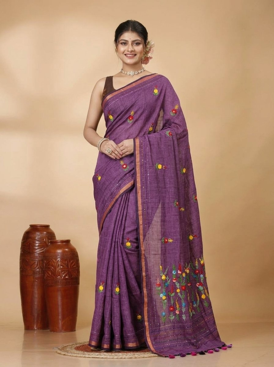 Ethnic Handcrafted Bullian Cotton Saree