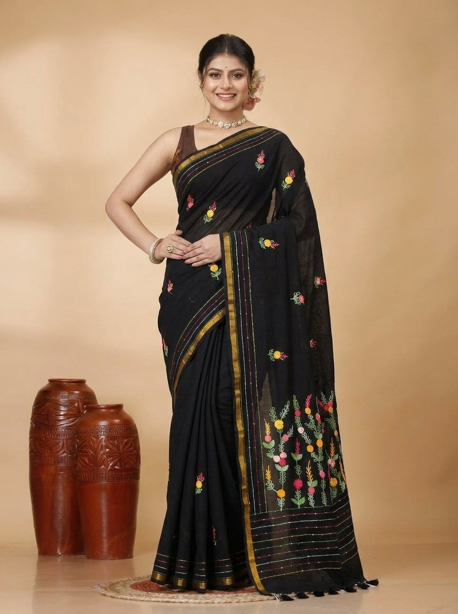 Ethnic Handcrafted Bullian Cotton Saree