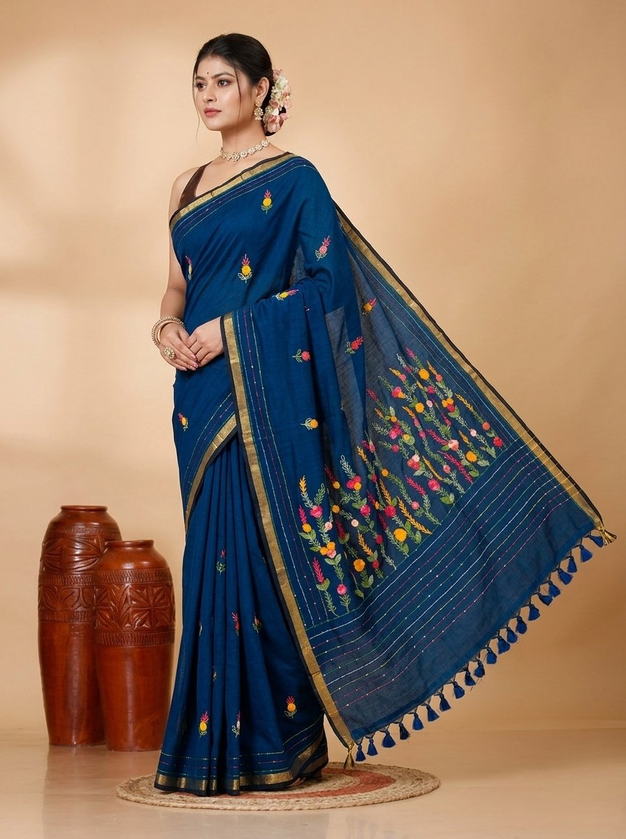 Ethnic Handcrafted Bullian Cotton Saree